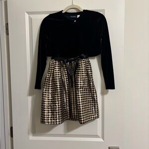 The Children's Place Elegant Black Velvet Cardigan and Dress